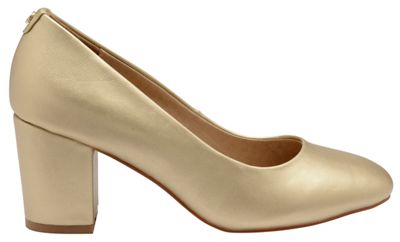 Gold 'Weston' ladies block heel slip on shoes